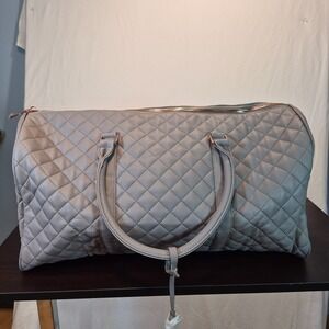 NWOT Ms Lovely Quilted Weekender Duffle Women's Large PU Leather Satin Interior